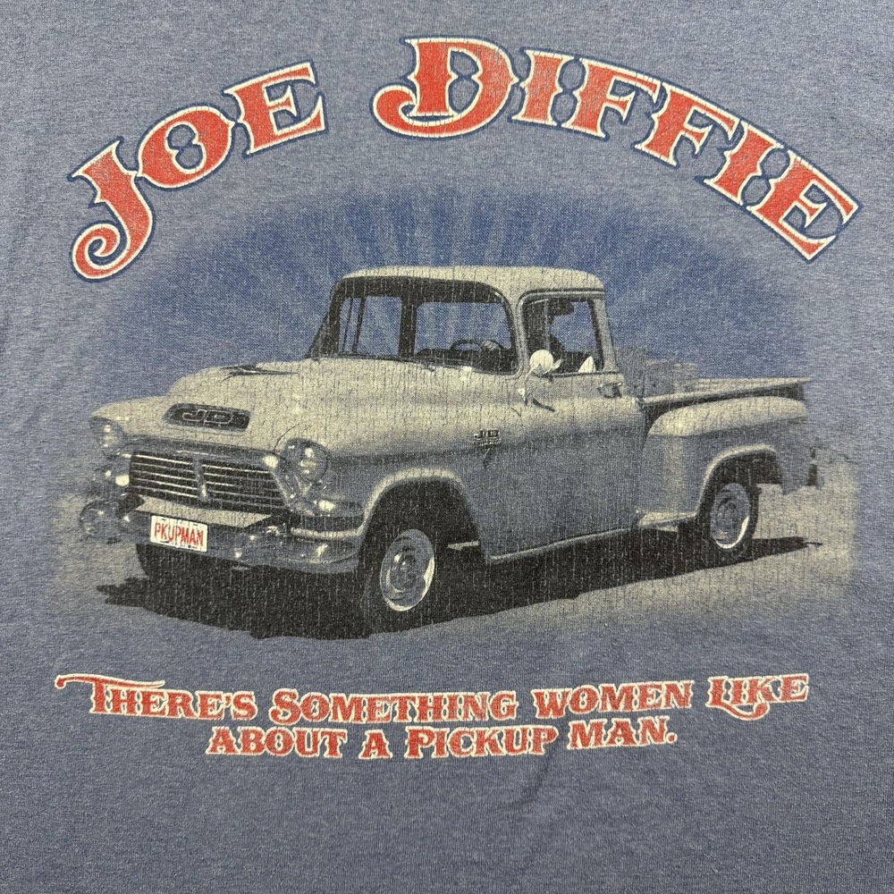 Joe Diffie Shirt Mens 2XL Blue Pickup Truck Country Music Graphic‎ Tee Gildan